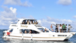 Party boat in catamaran trinity| snorkeling| private beach